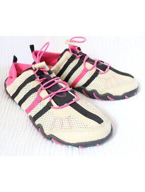 Sand N Sun Women's Beige/Pink/Black Waterproof Mesh Shoes Size 6
